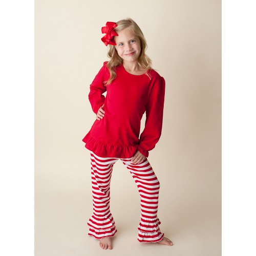 Girl's Small Striped Ruffle Pants - Multiple Colors available!
