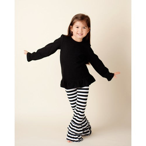Girl's Small Striped Ruffle Pants - Multiple Colors available!