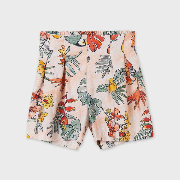 Peach floral Printed shorts