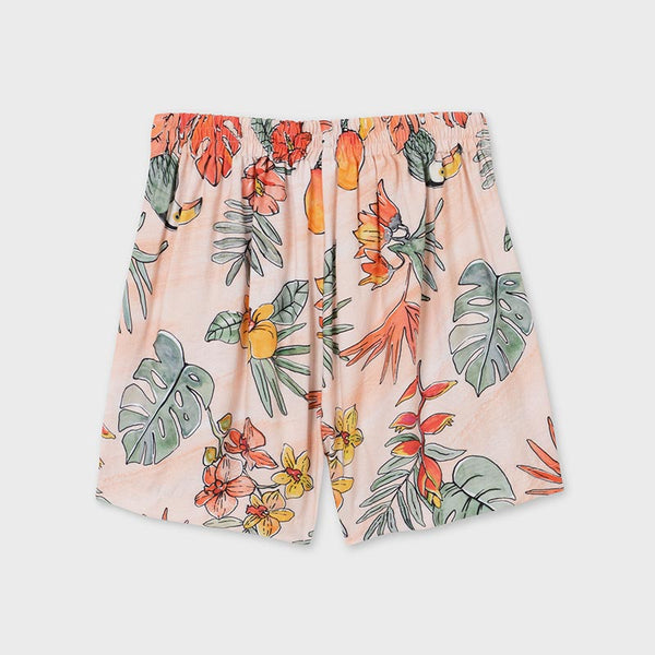 Peach floral Printed shorts