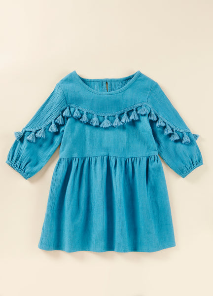 Toddler Dress with Tassel Decorations