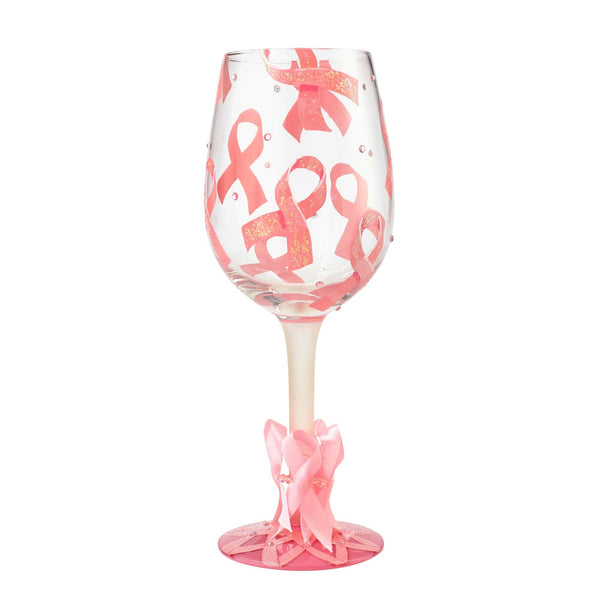 Pink Ribbon Wine Glass by Lolita