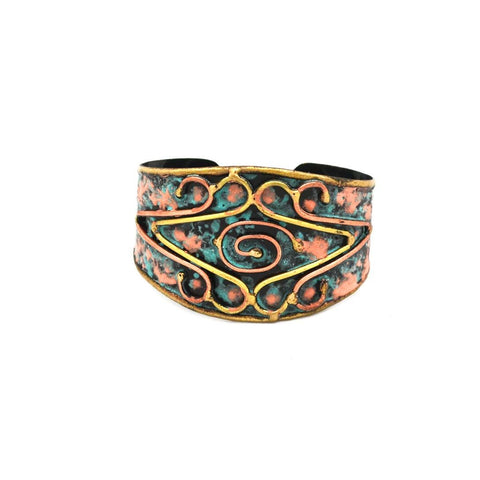 Patina - Colorful Brass and Copper Cuff Bracelet