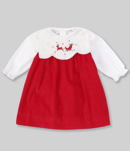 Reindeer Applique Blouse & Sleeveless Dress 2-Piece Set