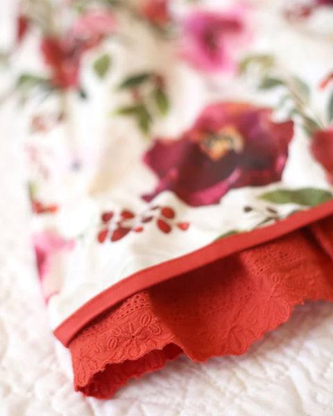Cranberry Roses - Girls Lace Hugs Twirl Dress