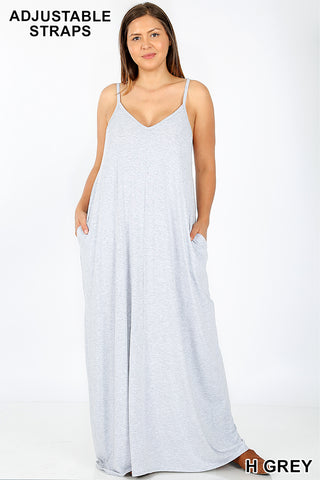 PLUS MAXI DRESS WITH SIDE POCKETS