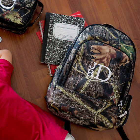 Viv&Lou Monogrammed Woods Camo Backpack and Accessories