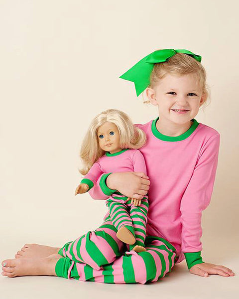 pink and green pajamas