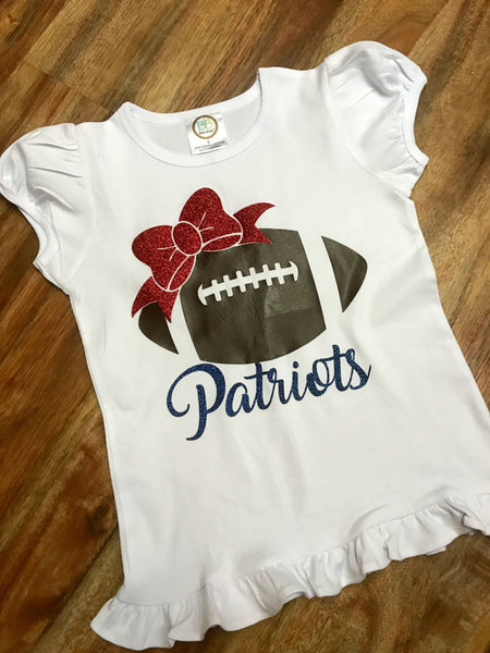 Patriots Glitter Football Boutique Shirt