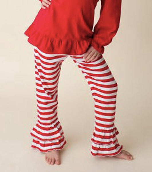 Red & White Stripe Ruffle Pants & Black & White Ruffle Pants