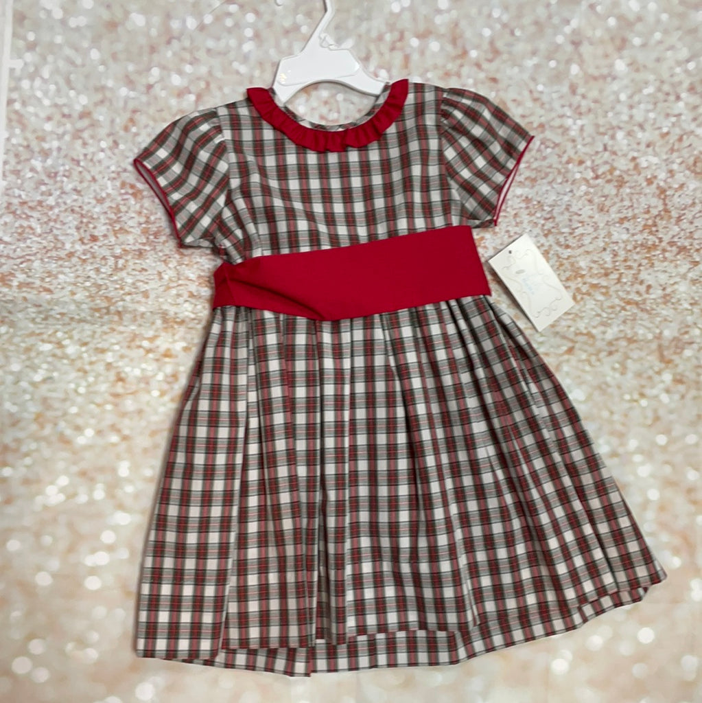 Copy of Red and Green Plaid Sash Dress