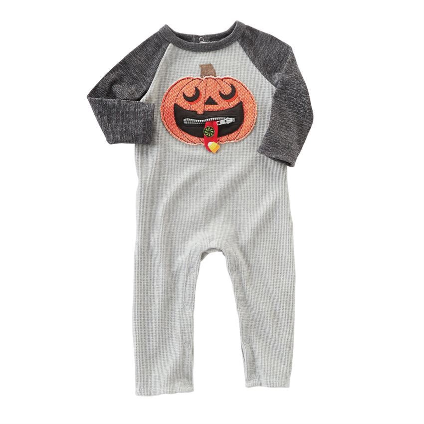 Zipper Mouth Pumpkin Outfit Infant - Mudpie