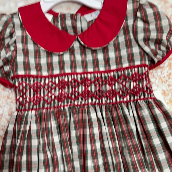 Red and Green Plaid Smocked Dress