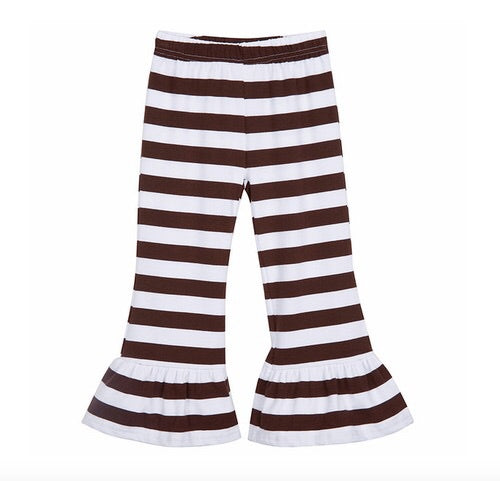 Girls Striped Ruffle Pants