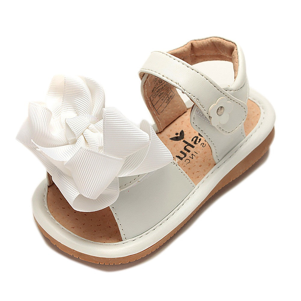 White Sandal Girls Toddler Squeaky Shoes - Mooshu Trainers