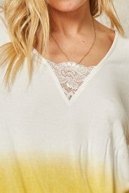 TIE DIE SHIRT WITH LACE - PROMESA