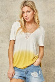 TIE DIE SHIRT WITH LACE - PROMESA