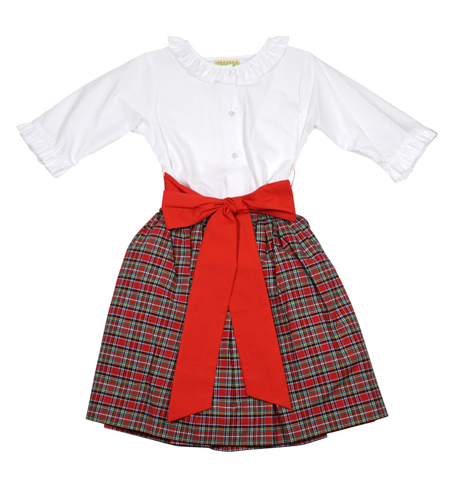 Christmas Plaid Girls Skirt Set by LeZaMe